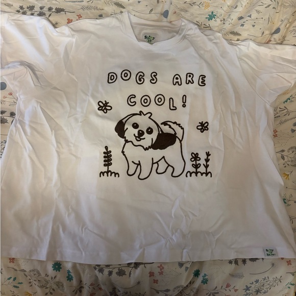 Shiny by Nature “dogs are cool” white short sleeve t shirt 2XL - Picture 1 of 4